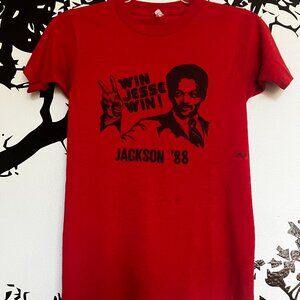 Vintage Jesse Jackson Win Jesse Win! TShirt Red Small 1984 Original